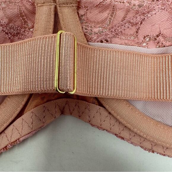 We Are HAH Hook Up Bra Size DD Band 32-40 Lace Balconette Dusty Rose Underwire - Picture 11 of 15
